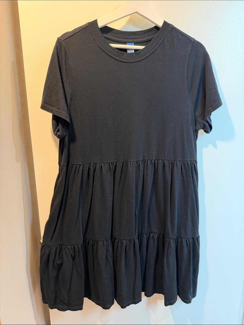 Women’s Old Navy Black Tiered Short-Sleeve Casual Dress
